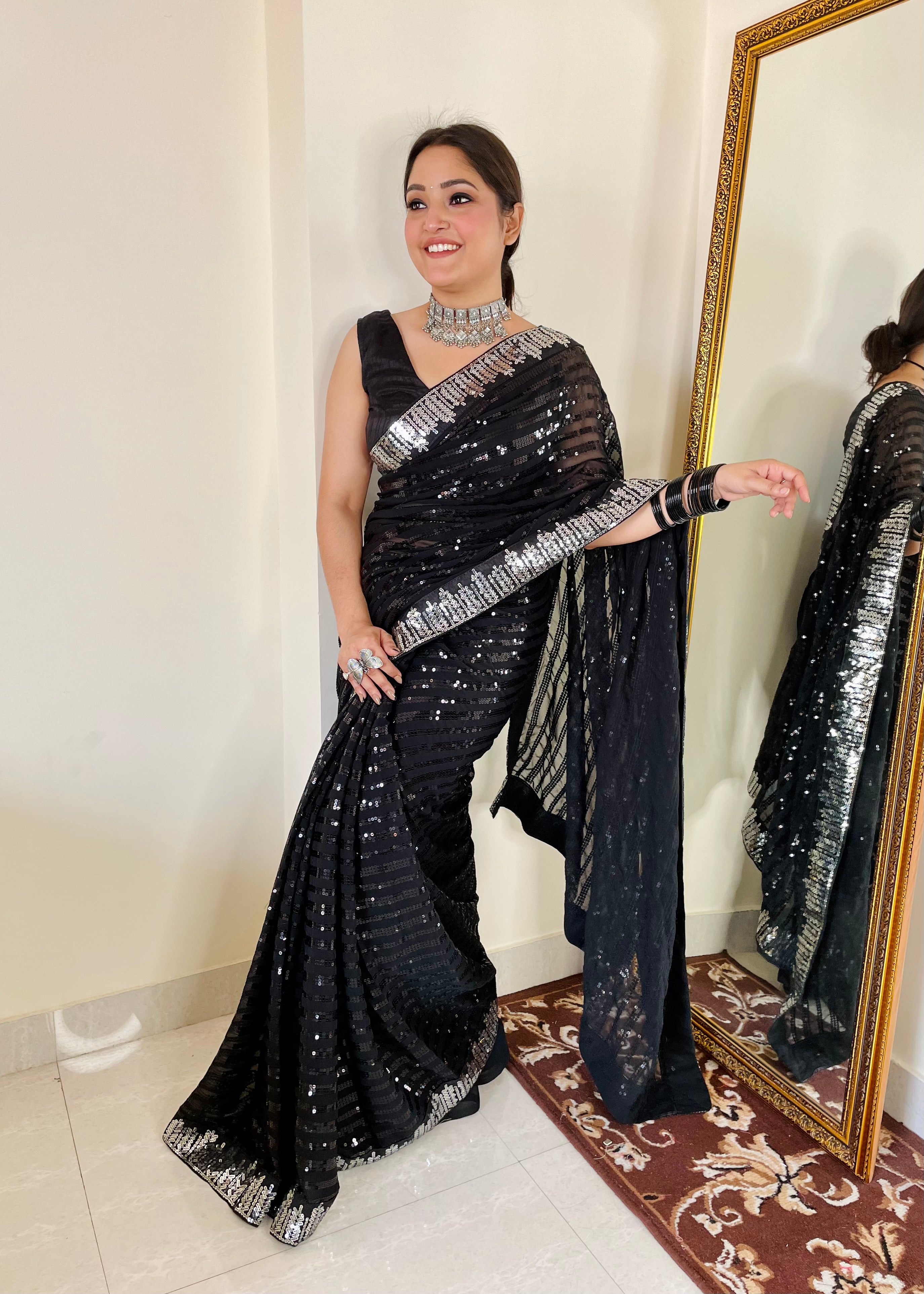 BEAUTIFUL COLOR IN PREMIUM SEQUINS SAREE