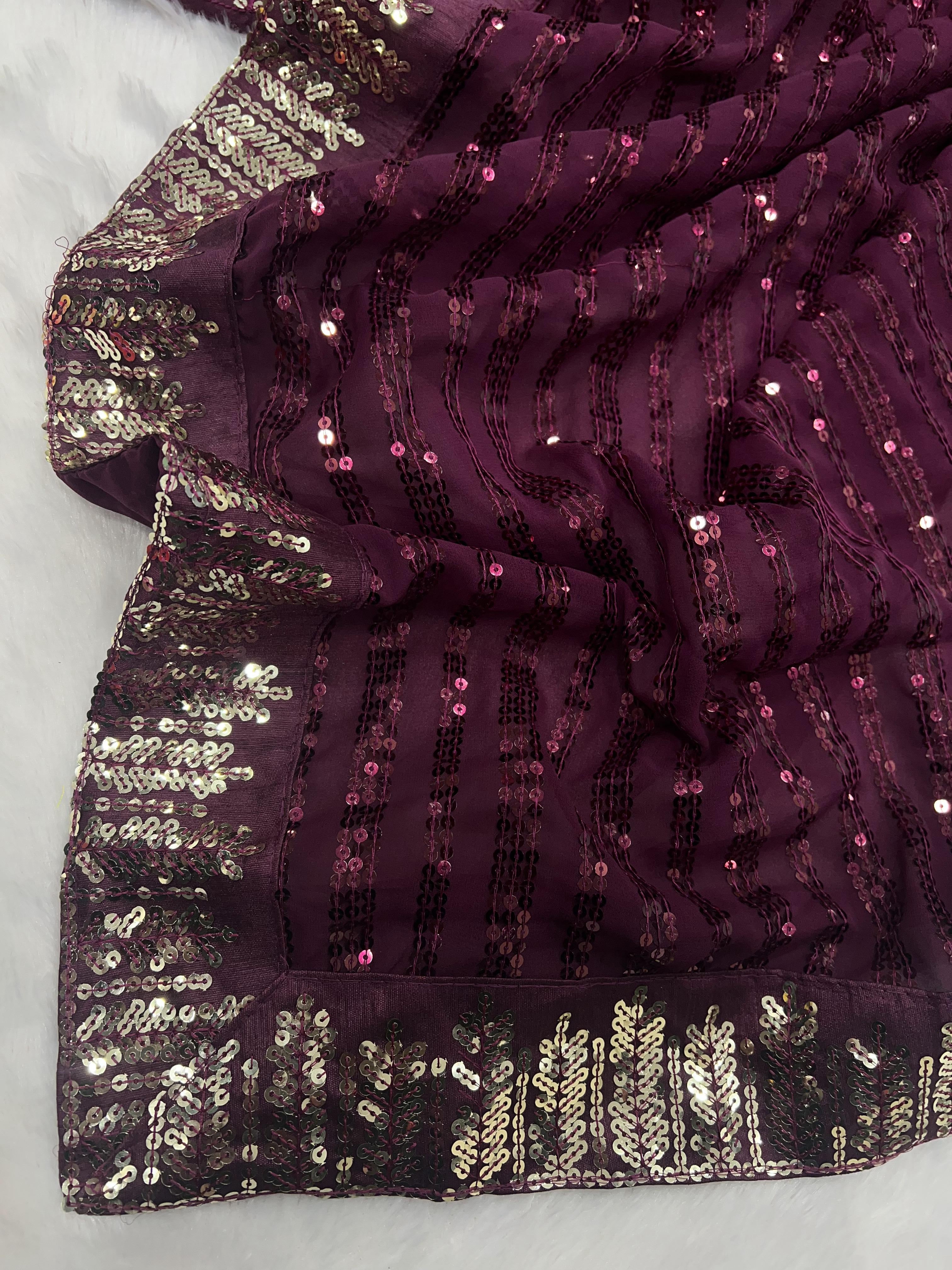 BEAUTIFUL COLOR IN PREMIUM SEQUINS SAREE