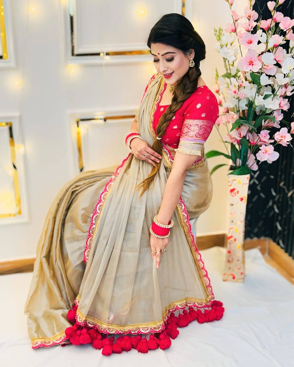 Golden Tissue Saree