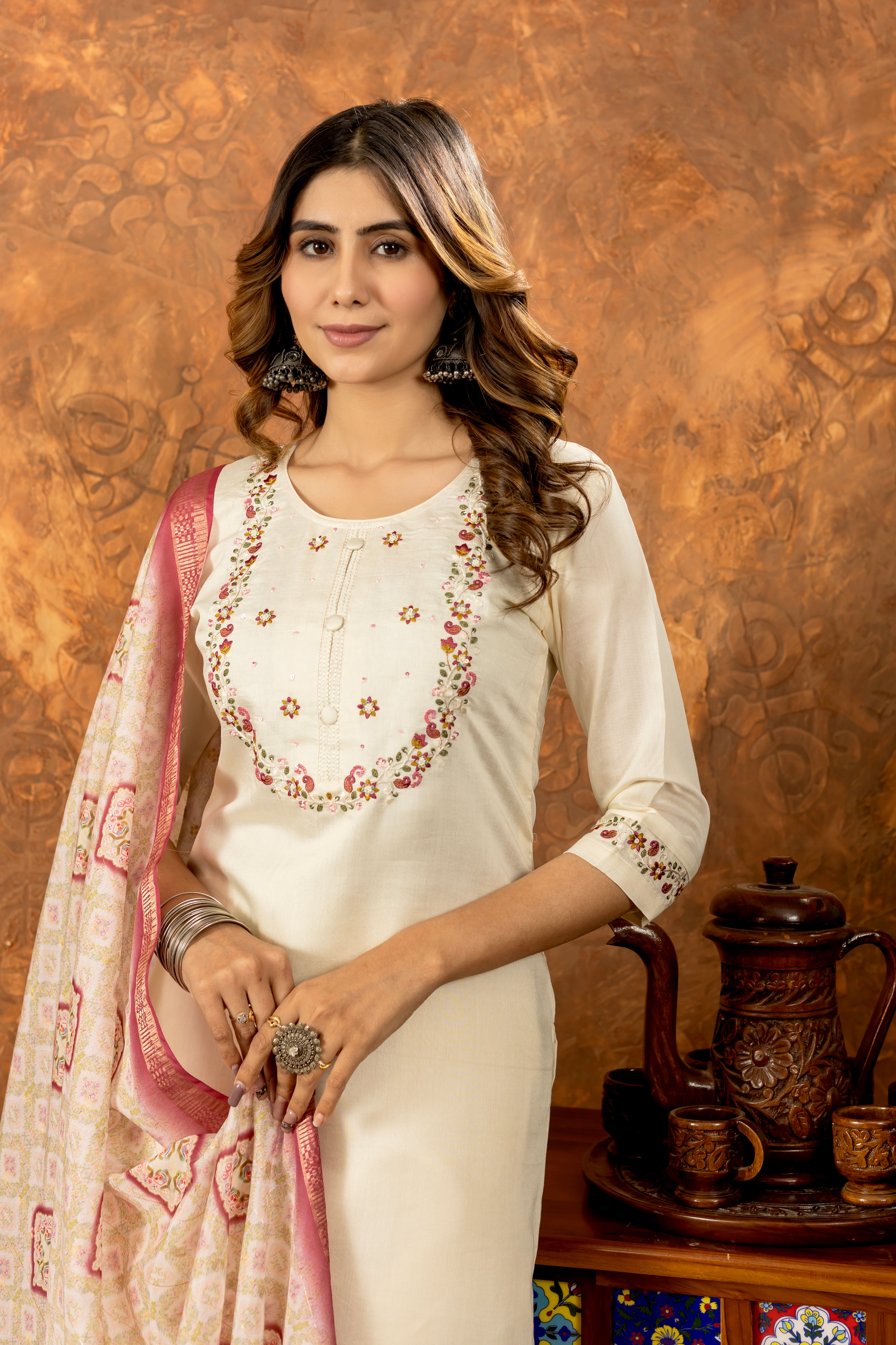 Elegant Straight Kurti Pant Dupatta