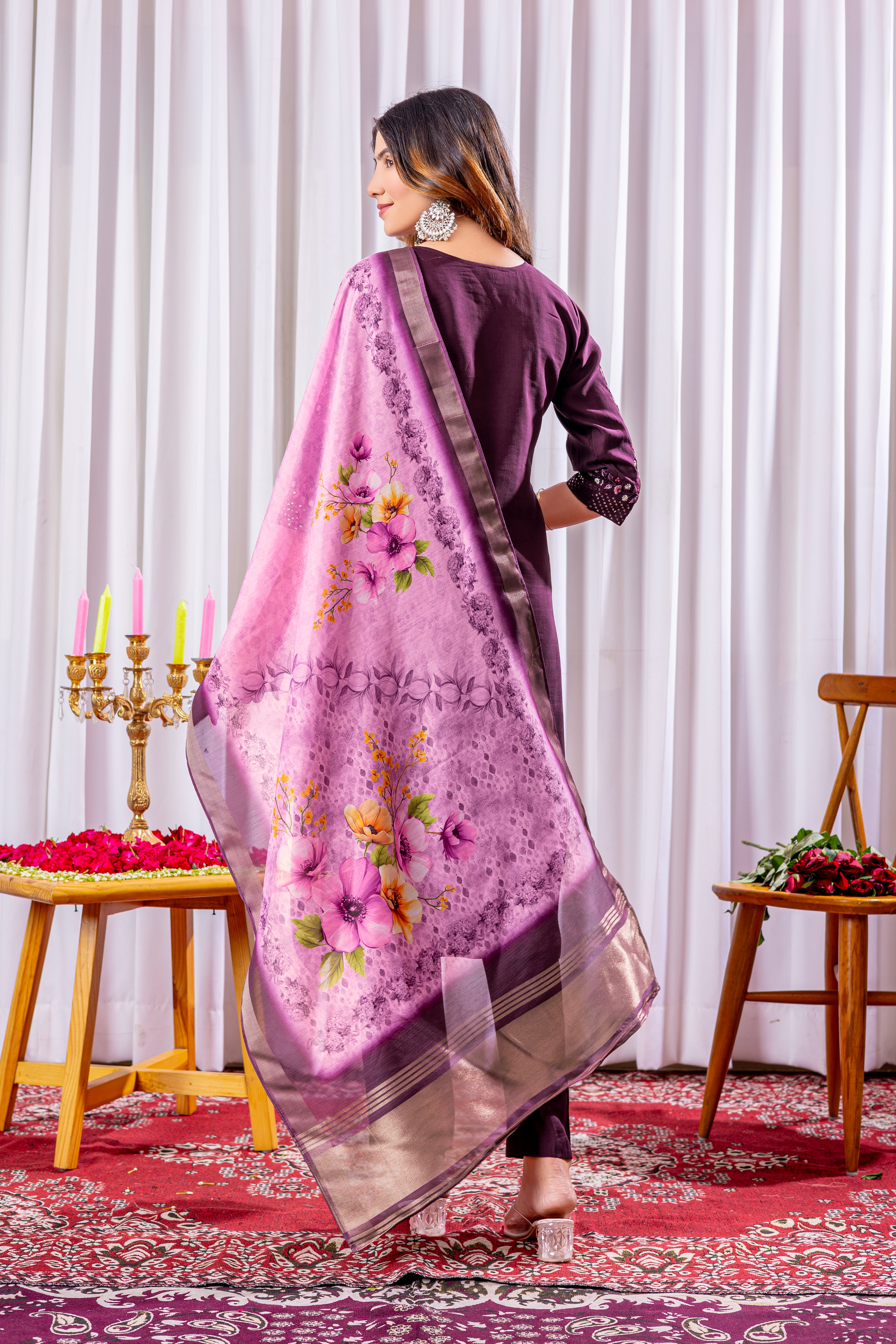 Elegant Straight Kurti Pant Dupatta Set