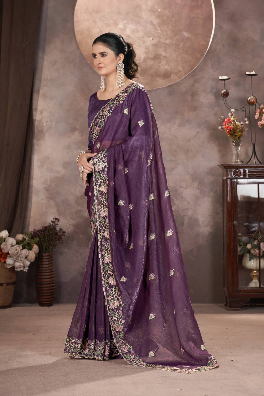 Presents Designer Embroidery saree