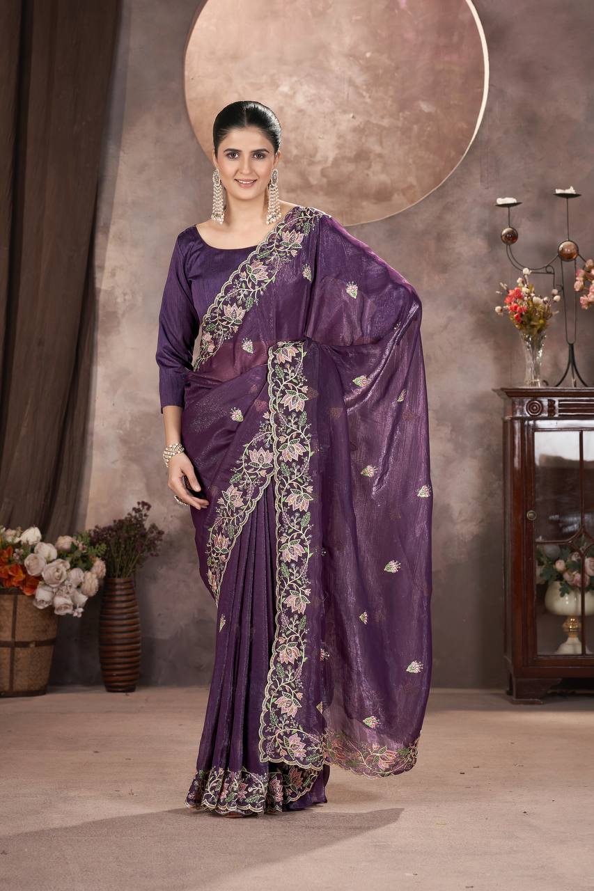 Presents Designer Embroidery saree