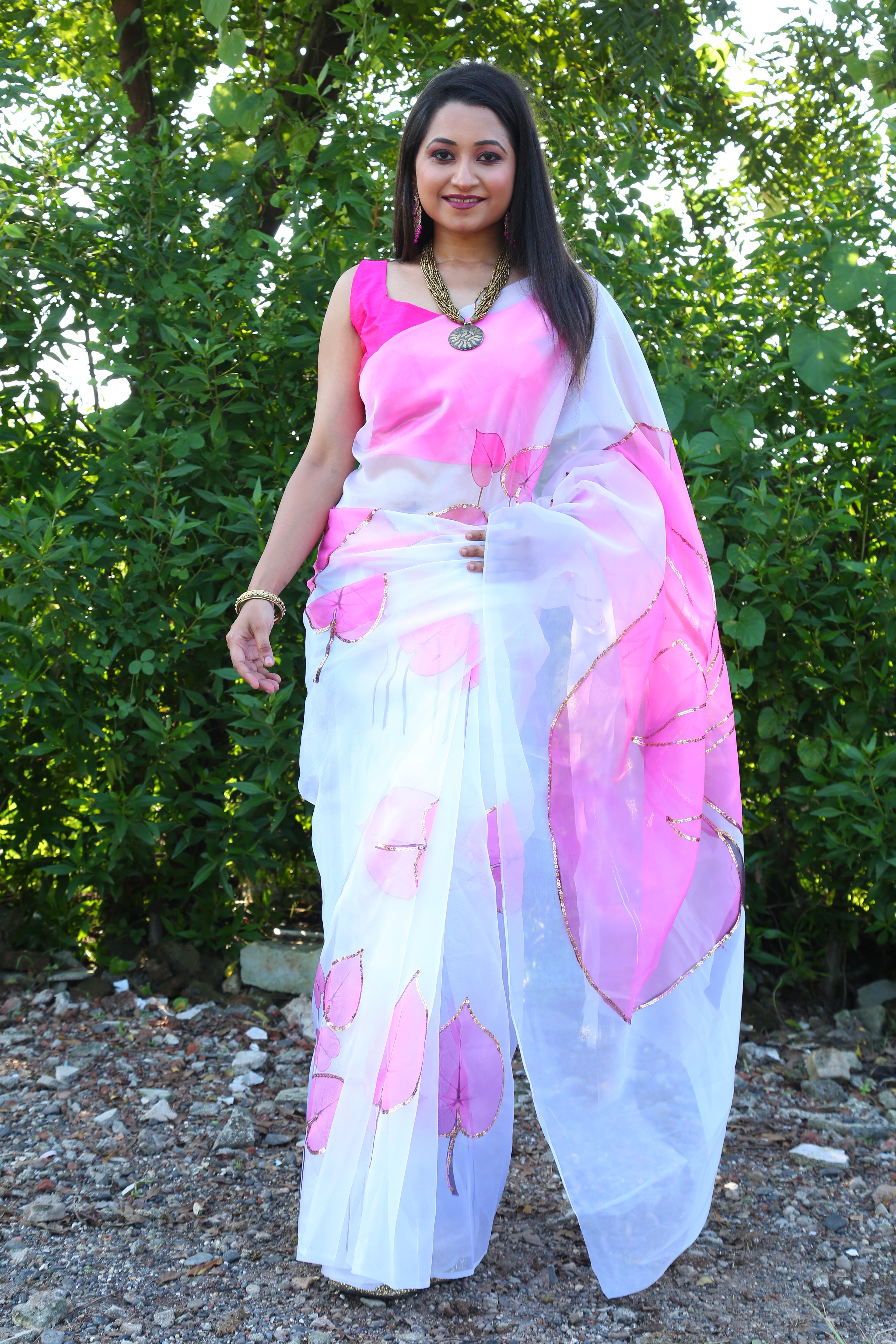 Exclusive Organza Sequence handwork saree