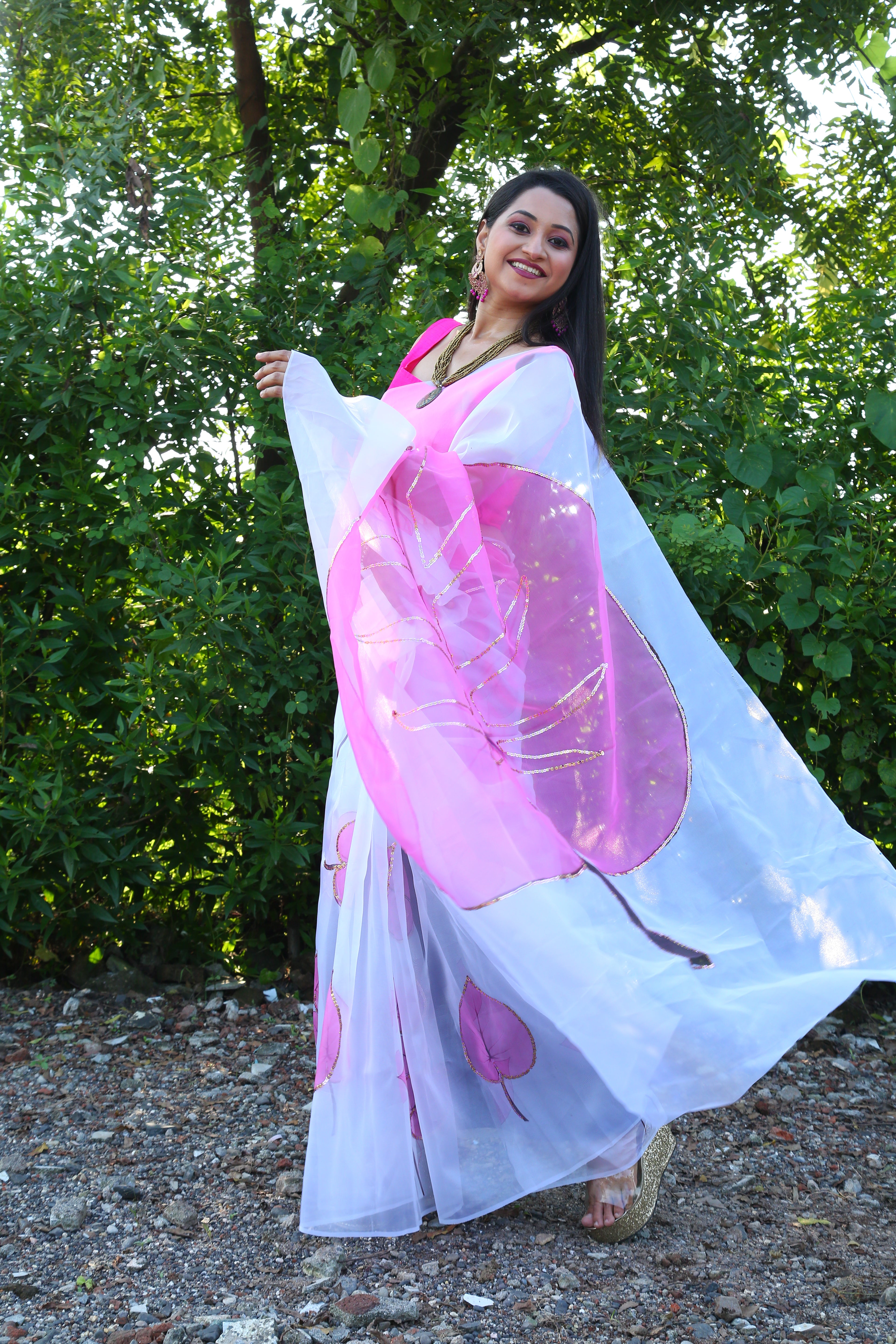 Exclusive Organza Sequence handwork saree