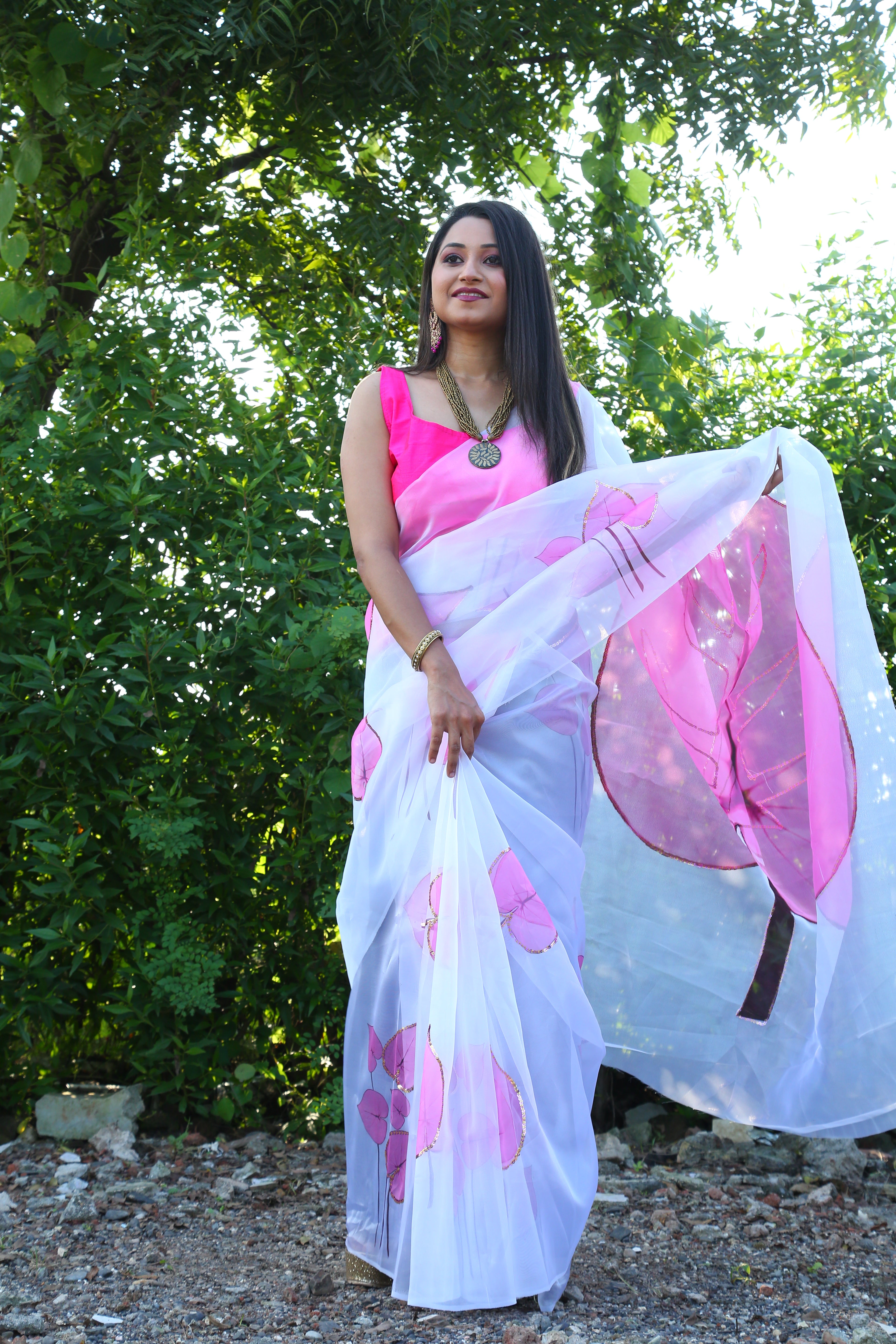 Exclusive Organza Sequence handwork saree