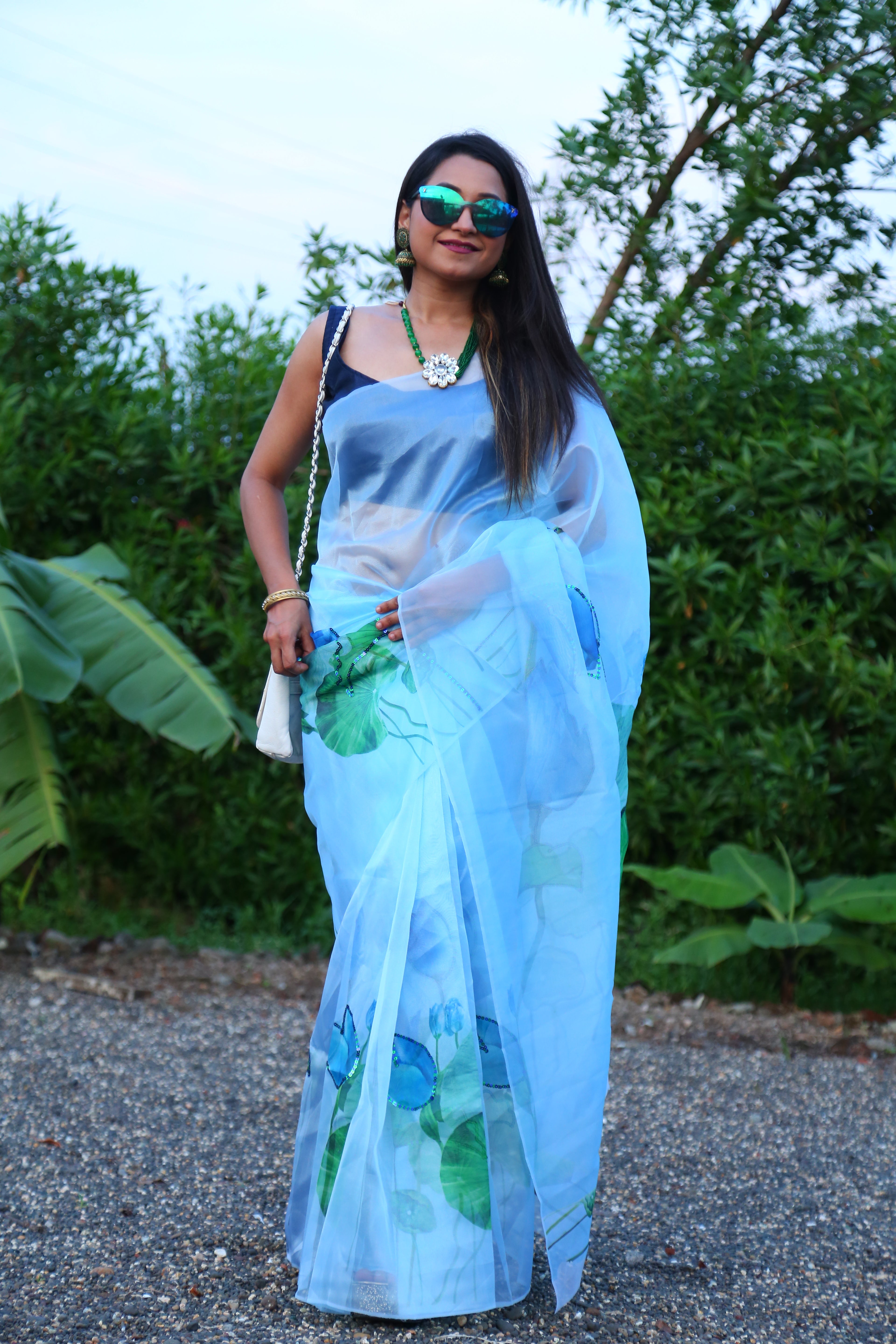 Exclusive Organza Sequence handwork saree