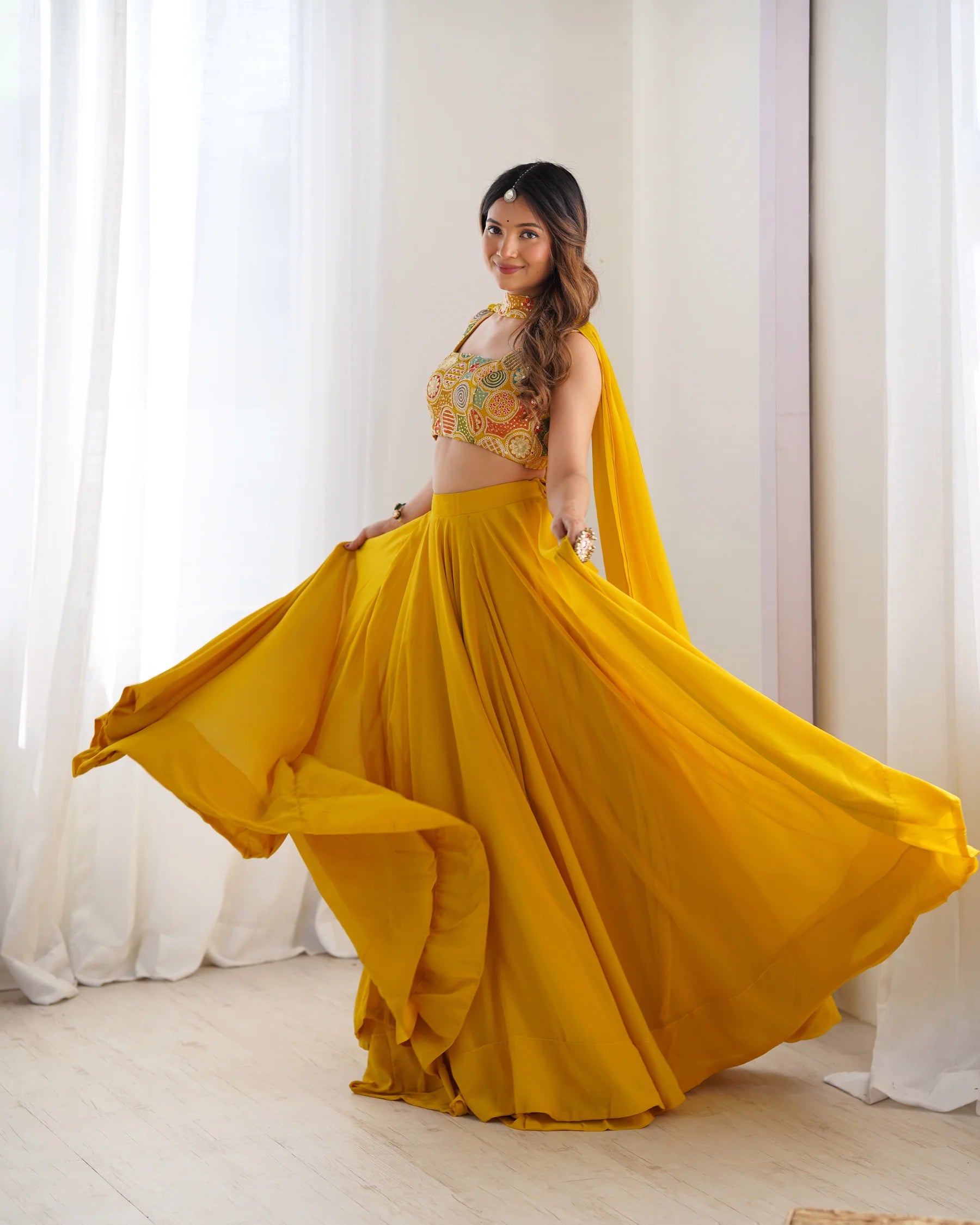 Elegant Ready to wear Anarkali Suit for Women | Designer Bandhej Work Ethnic Wear