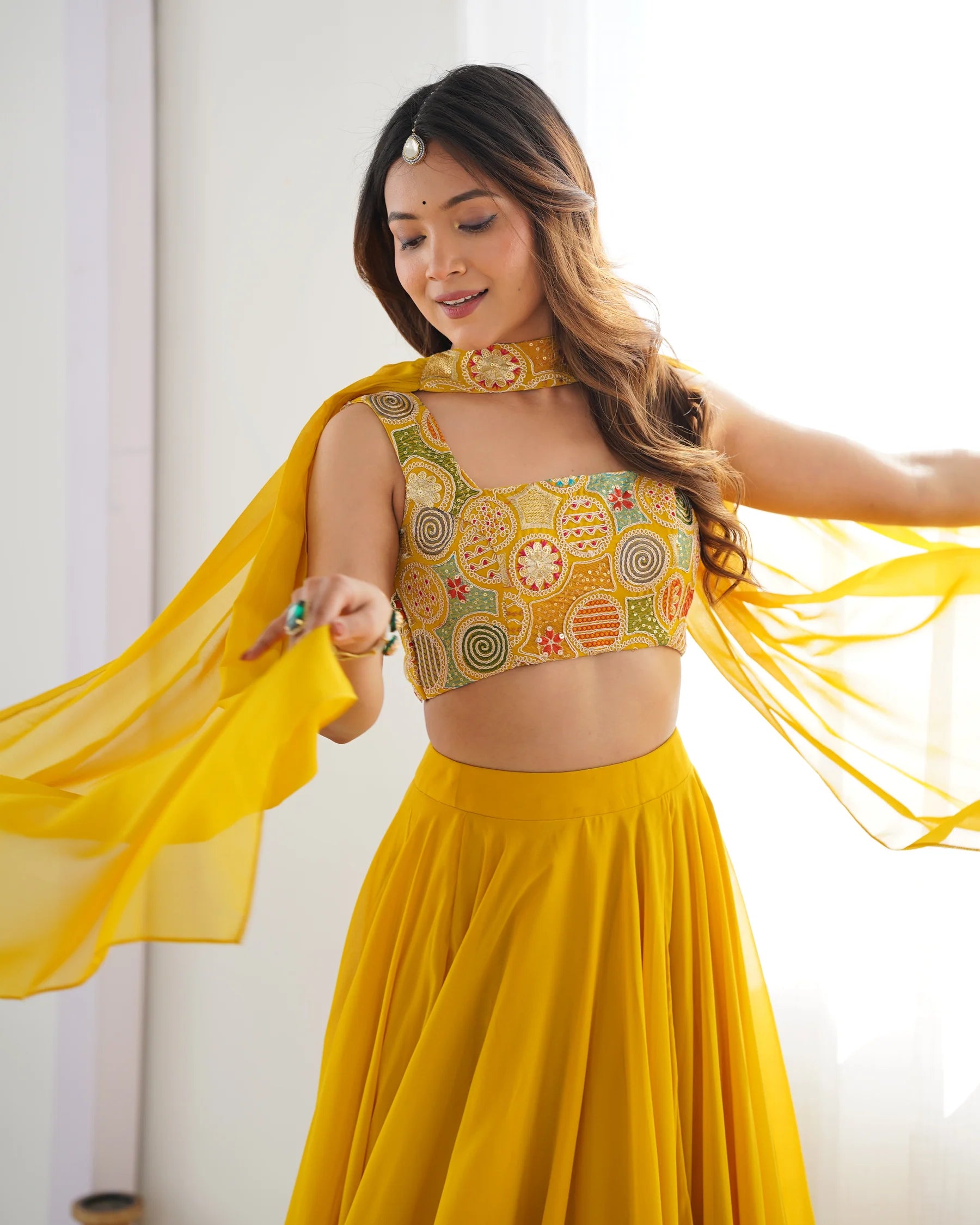 Elegant Ready to wear Anarkali Suit for Women | Designer Bandhej Work Ethnic Wear