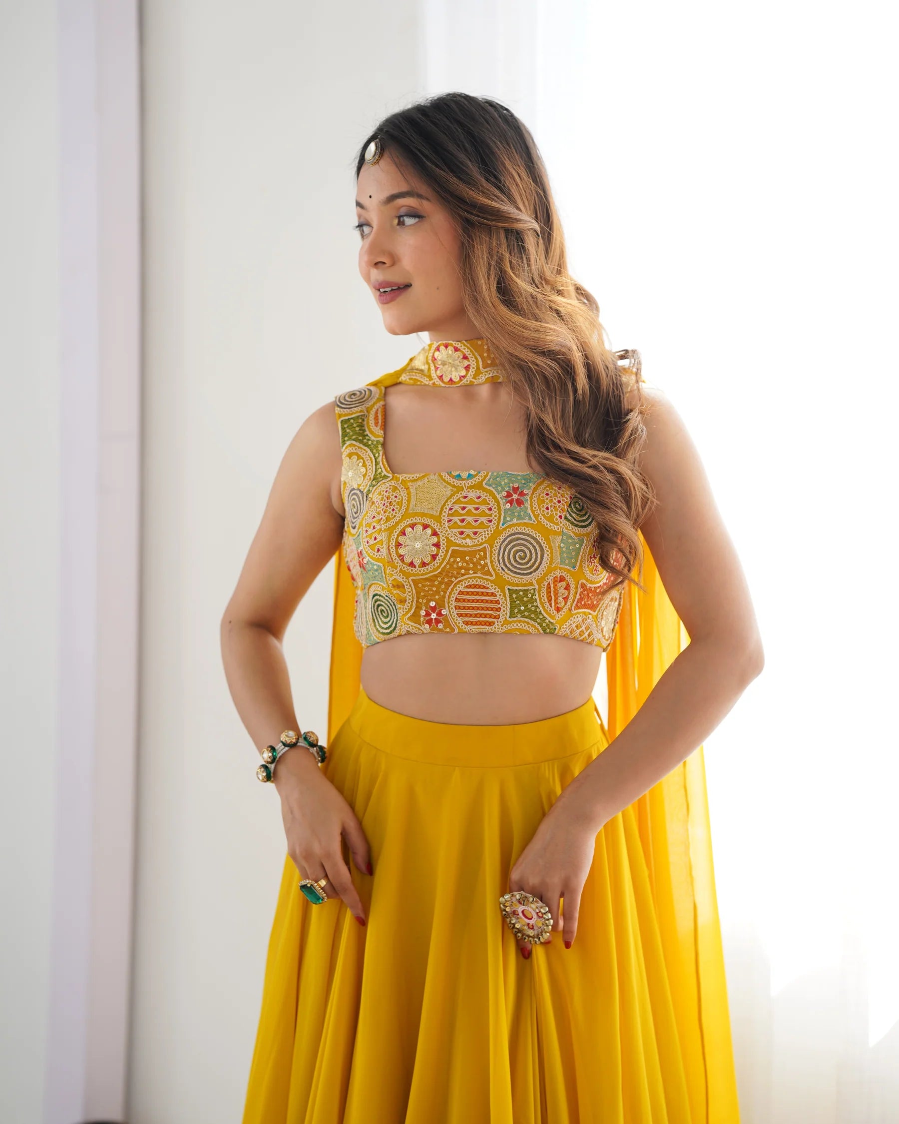 Elegant Ready to wear Anarkali Suit for Women | Designer Bandhej Work Ethnic Wear