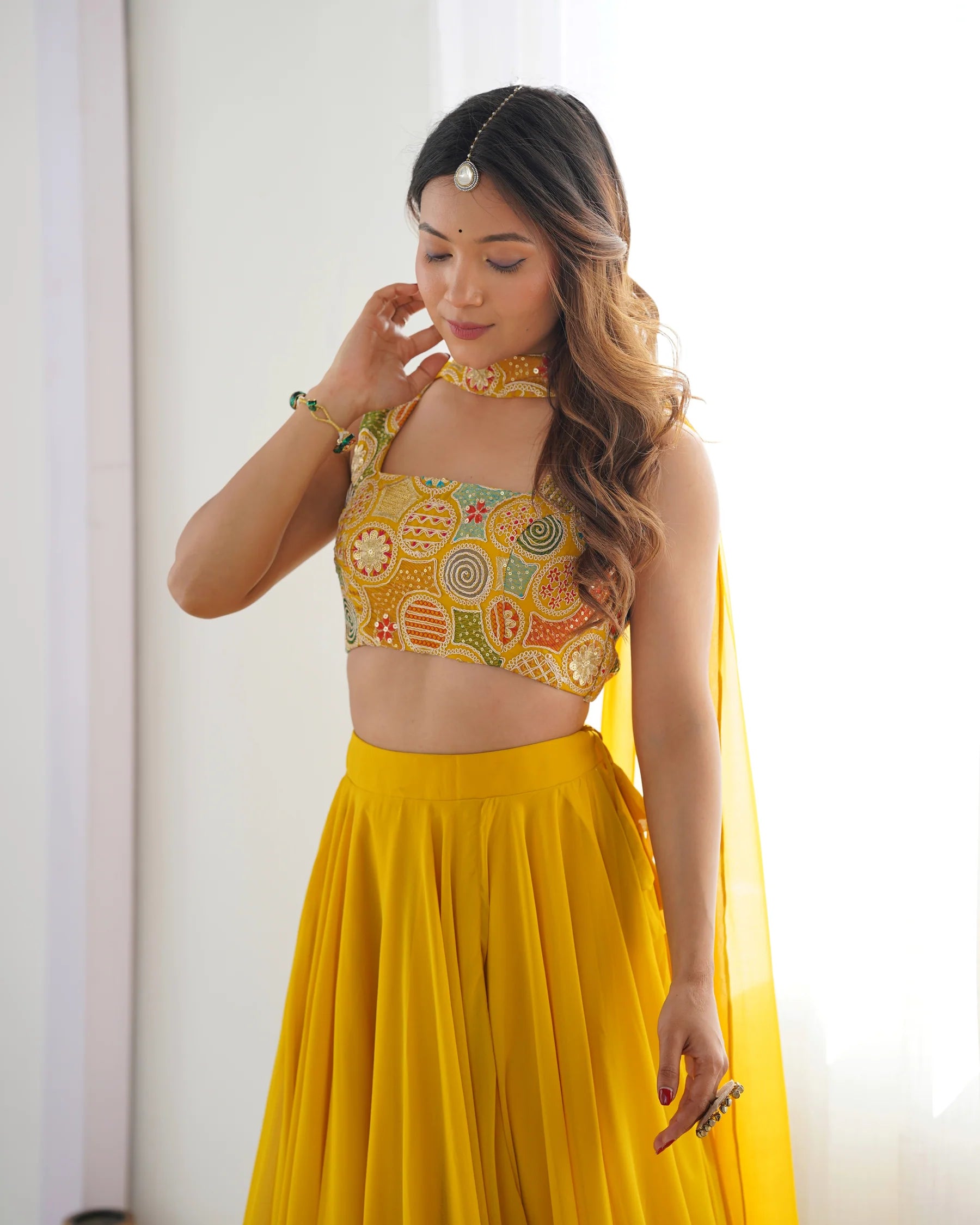 Elegant Ready to wear Anarkali Suit for Women | Designer Bandhej Work Ethnic Wear