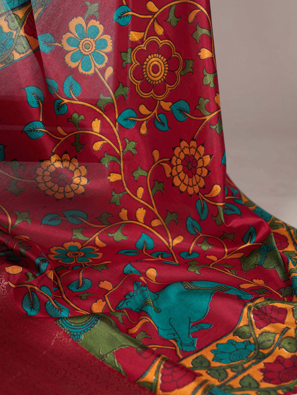 Printed With Zari Weaving Work Saree