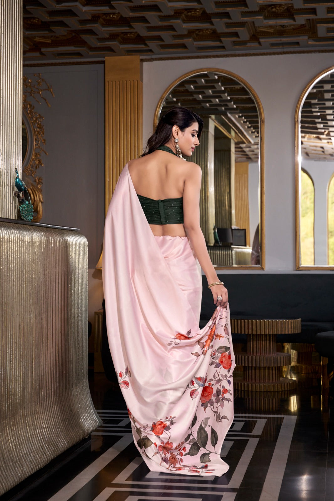 Satin Silk Printed Saree