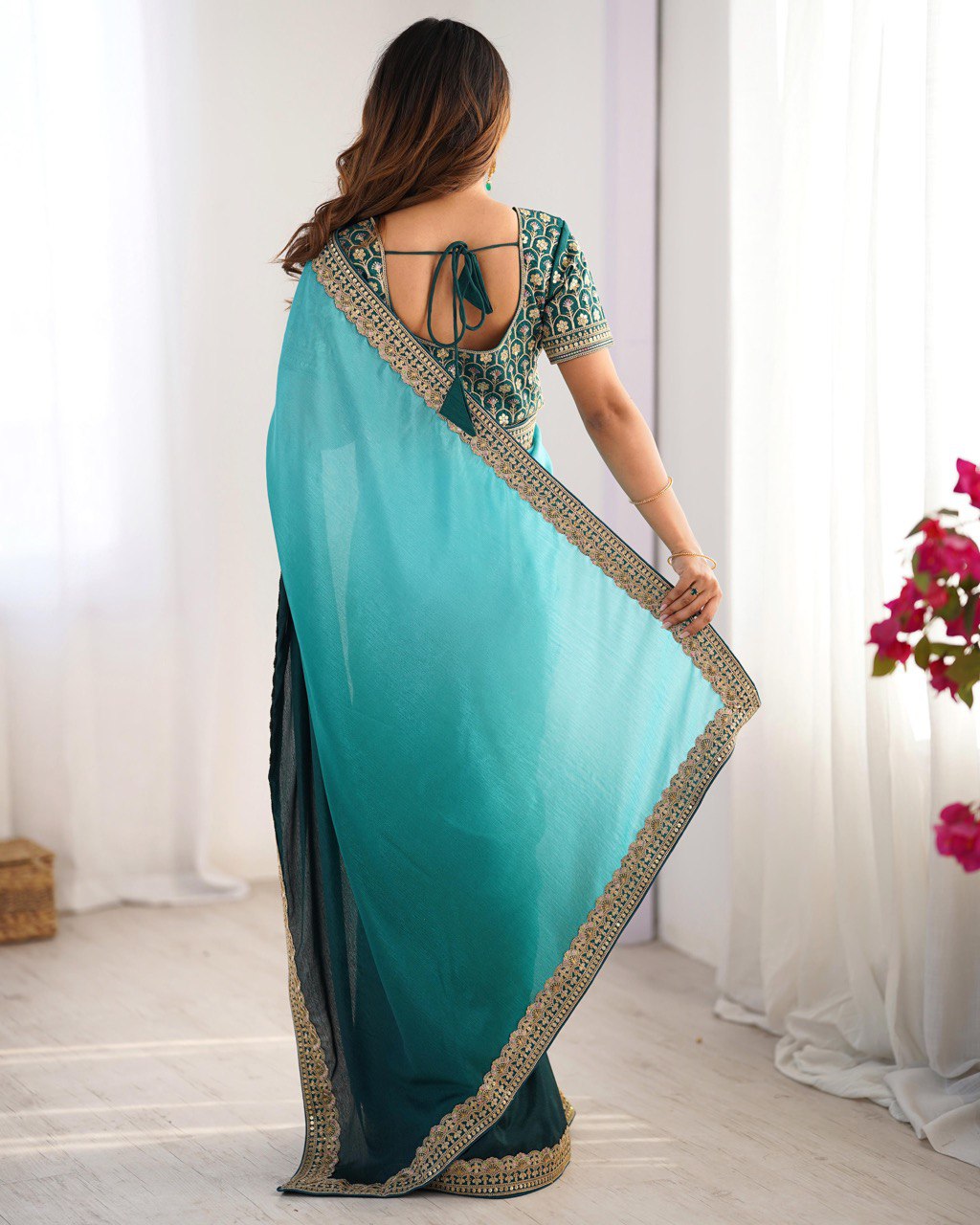Grace in Emerald Tones: A Serene Statement in Teal