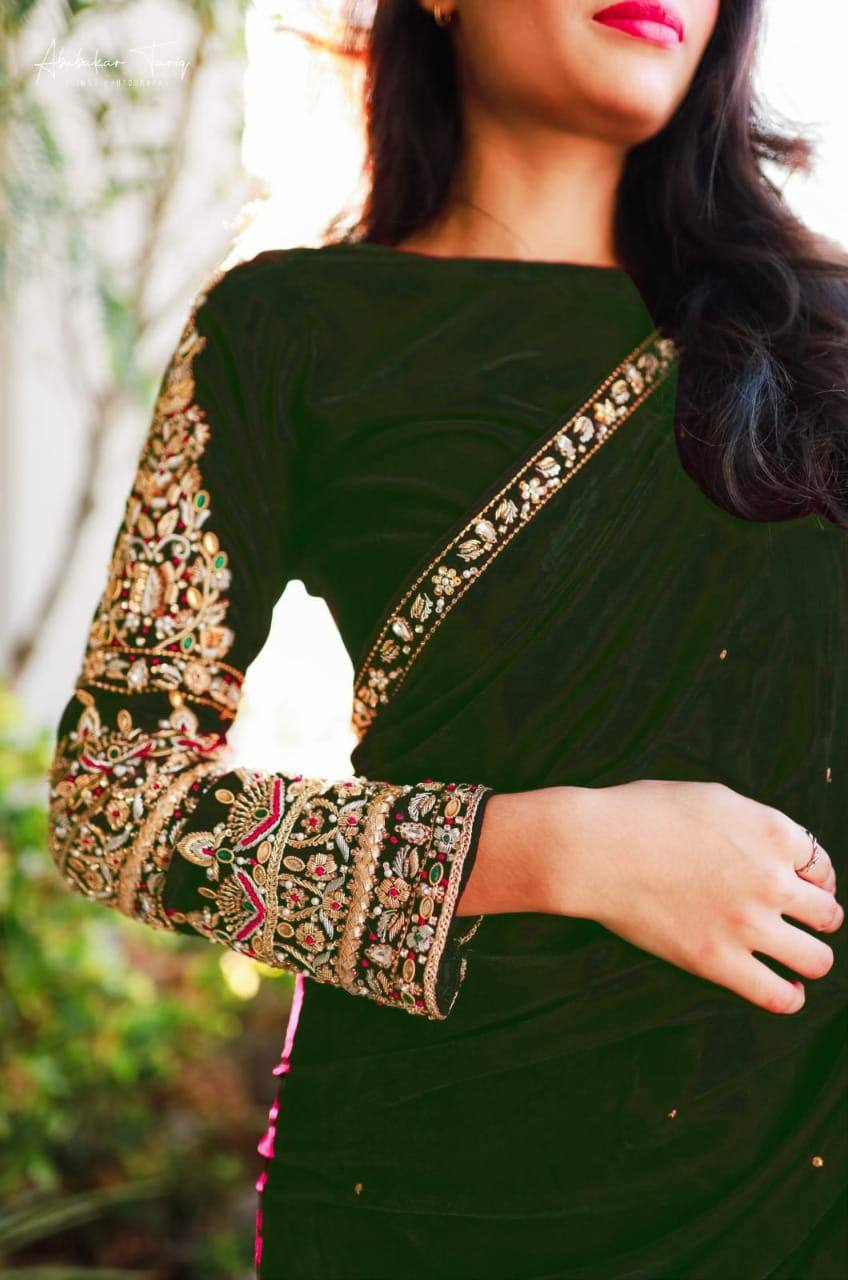 *New Super Trending Velvet Saree Collection*