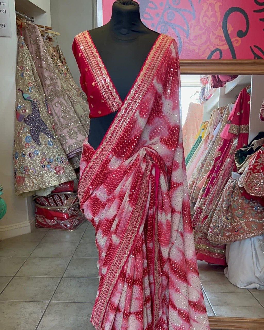 designer wear sequence saree