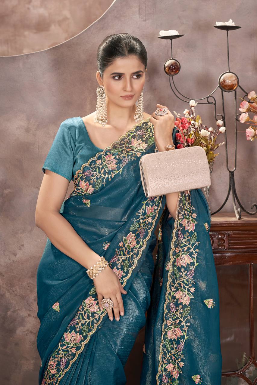 Presents Designer Embroidery Saree