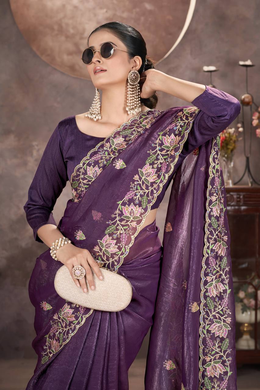 Presents Designer Embroidery Saree