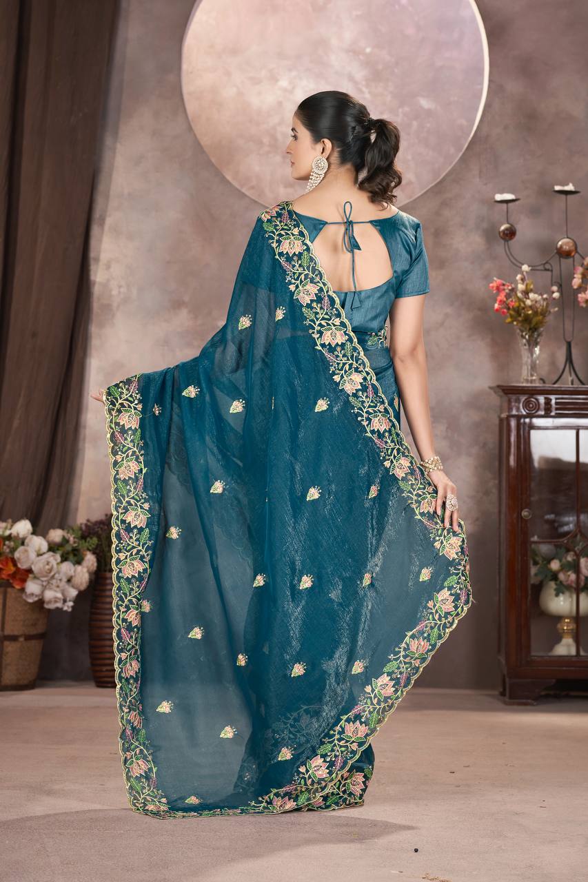 Presents Designer Embroidery Saree